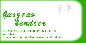 gusztav mendler business card
